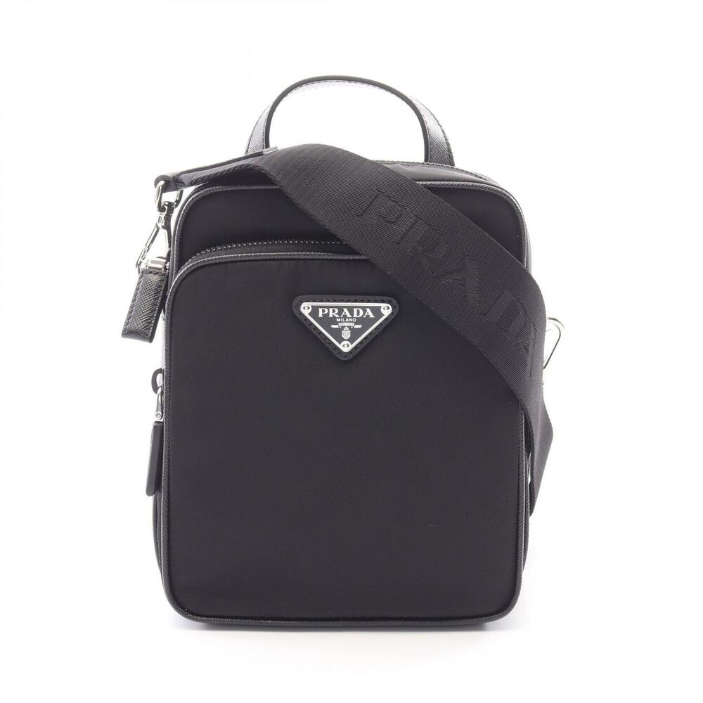 Prada Tessuto Saffiano Leather Shoulder Bag Black